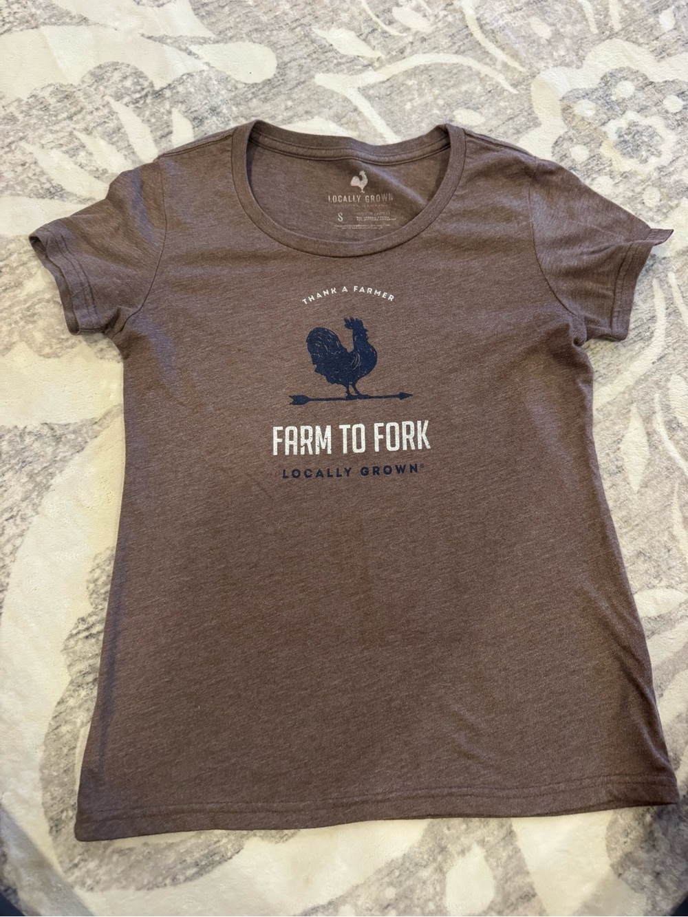 Women's Brown 'Farm to Fork' Short Sleeve Tee